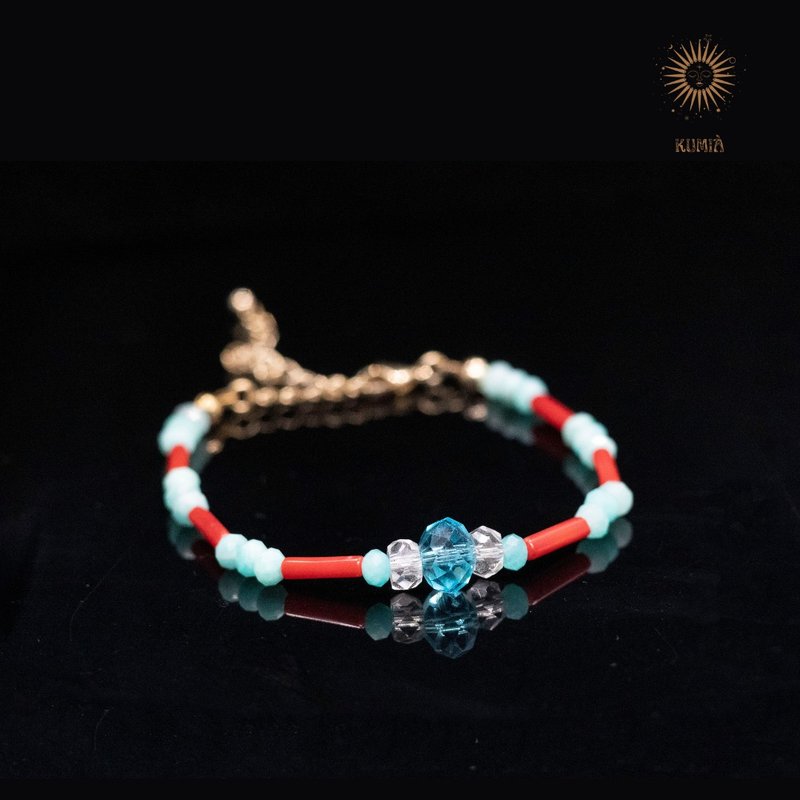 【寶嘉公主/Pochahontas】平穩情緒托帕石水晶手鍊 | 客製 天然石 - 手鍊/手環 - 水晶 