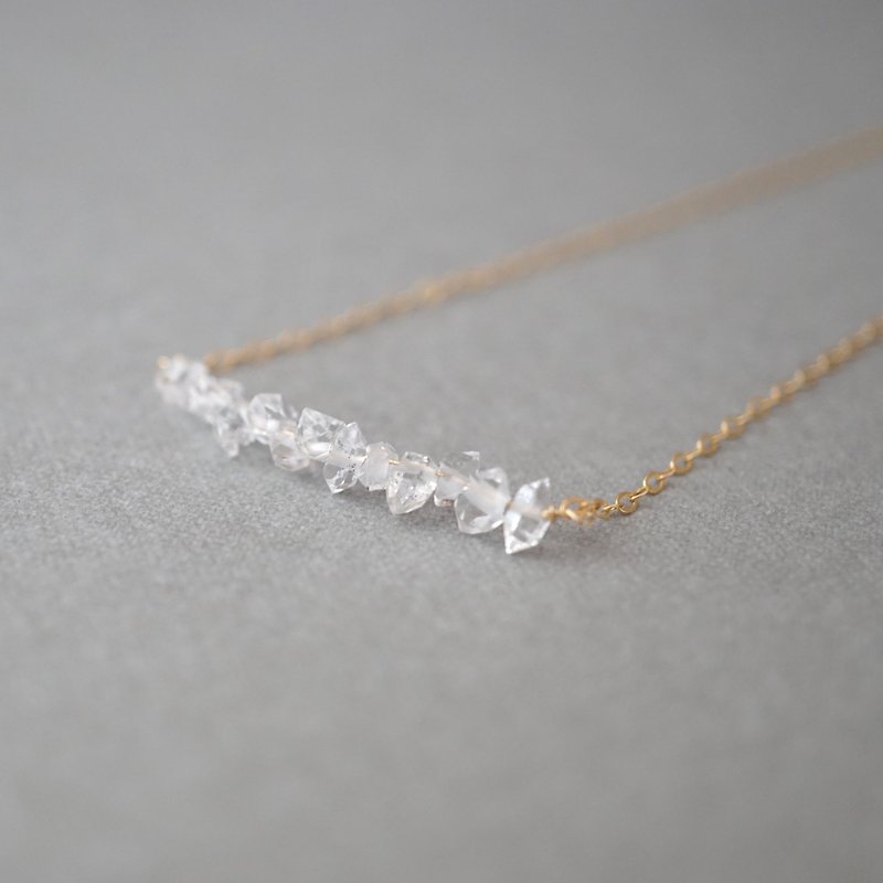 14kgf Herkimer Diamond LineNecklace - ネックレス - 宝石 
