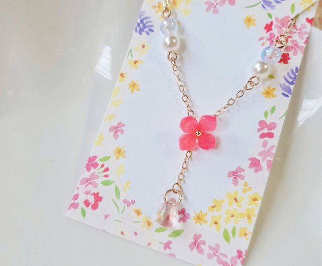 Single cherry blossom necklace - Gold fill