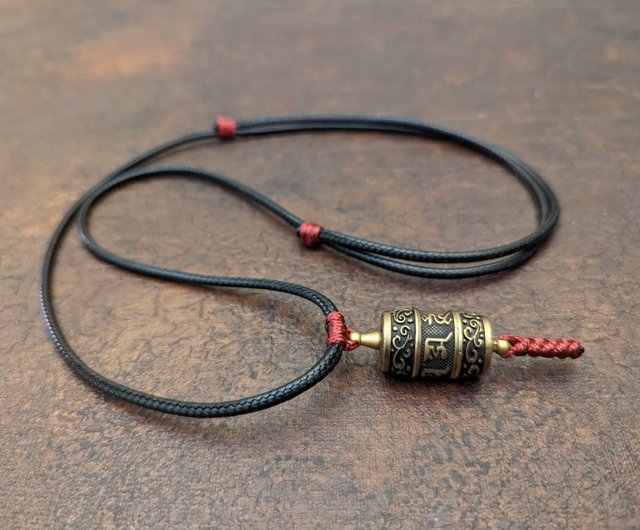 Buddhist prayer hot sale wheel necklace