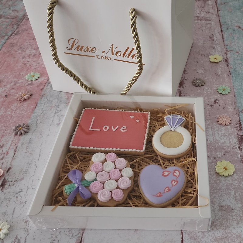 Love Message Board Frosted Cookies Gift Box - Combination C - Handmade Cookies - Other Materials 