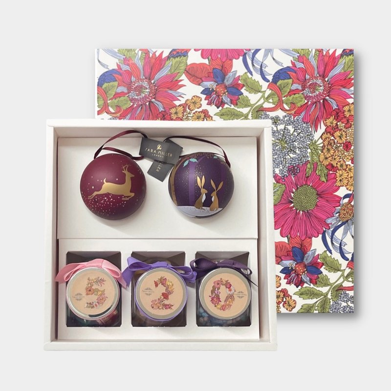 【Pinkoi Exclusive Offer】Christmas Gift Box│English Garden Gift Box (Balls+520 Candy Jar) - ขนมคบเคี้ยว - วัสดุอื่นๆ สีทอง