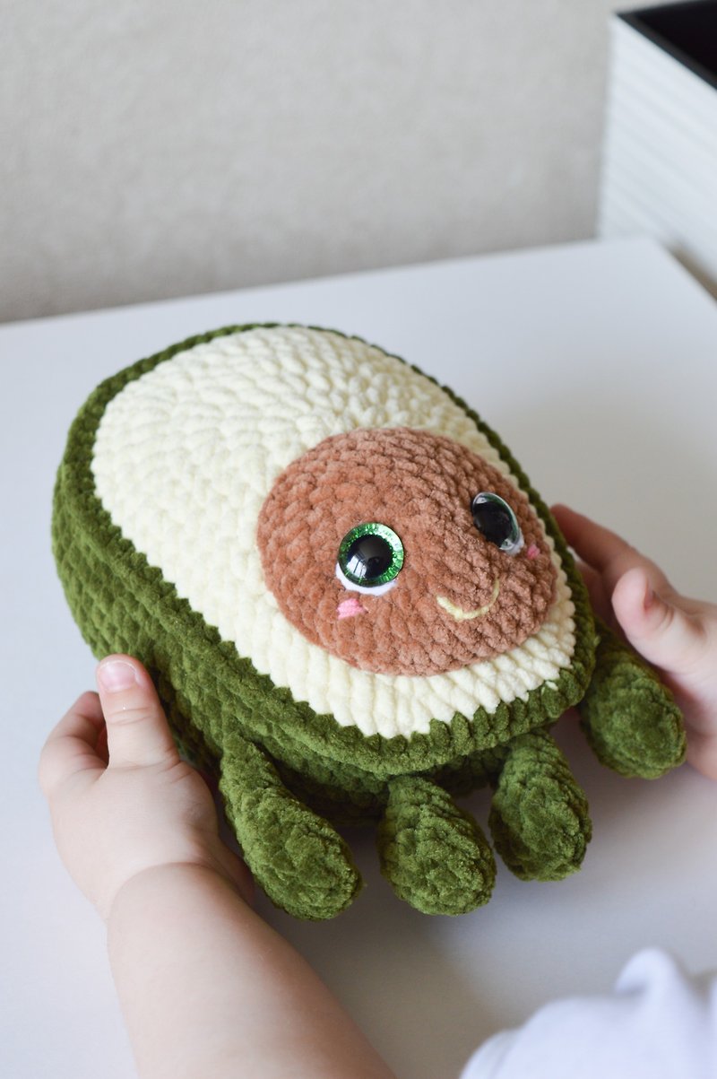 Cute plush avocado handmade toy crochet play food specially avocado lover - Kids' Toys - Eco-Friendly Materials Green