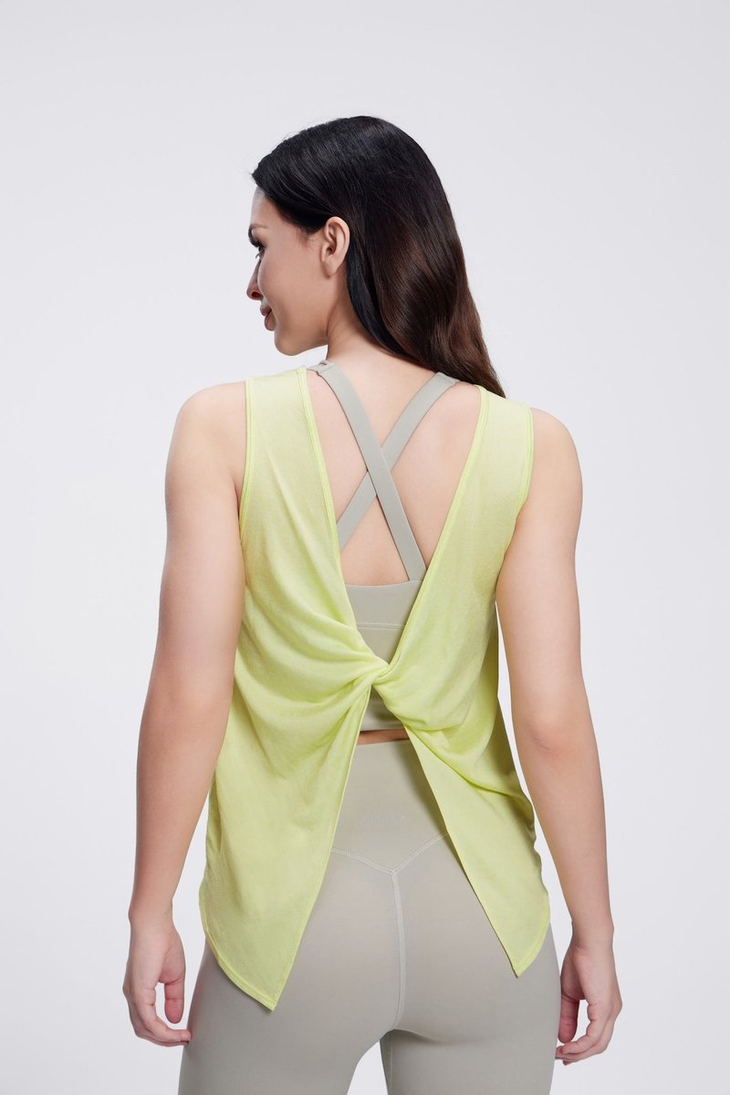Twist Knot Tank Top - 女運動上衣/背心 - 其他材質 