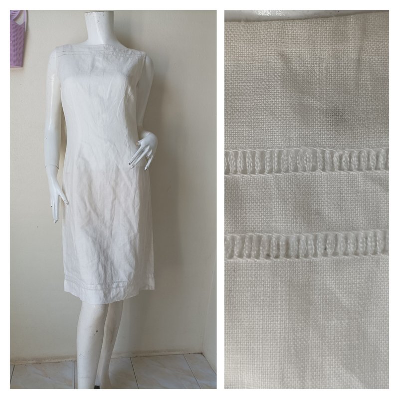 Vintage Lanvin le Collection Linen Dress | Size 38 Small Dress - One Piece Dresses - Cotton & Hemp 