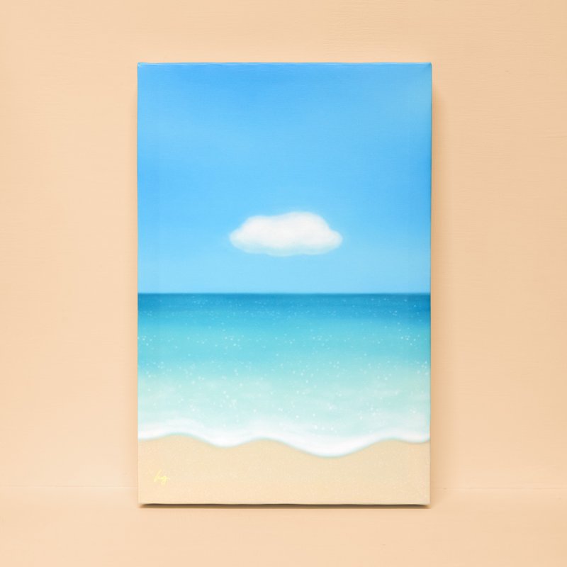 Calm sea and clouds-hanging paintings/decorative paintings/healing paintings/paintings/sea/clouds/sky/blue sky/seaside/beach - โปสเตอร์ - วัสดุอื่นๆ สีน้ำเงิน