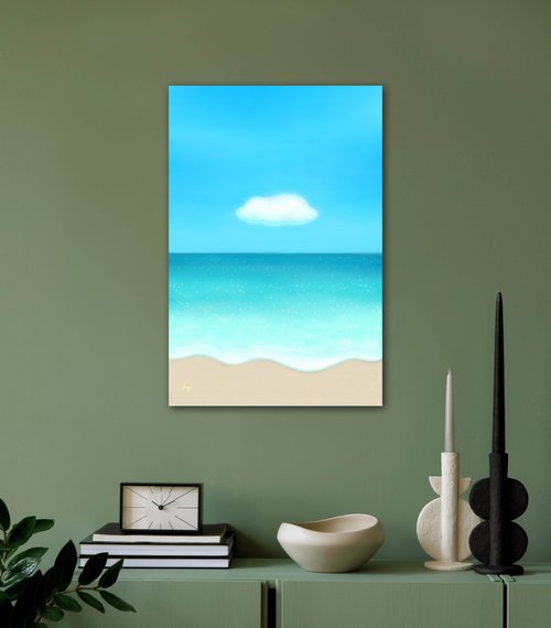 油絵 海 雲 紫 油絵 海 雲 紫