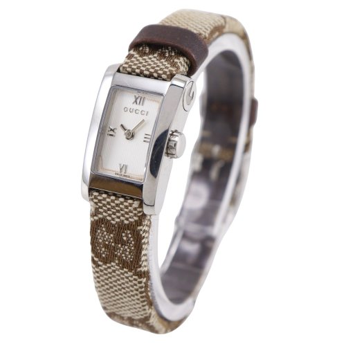 【美品　稼働品】GUCCI グッチ GG柄 クォーツ 腕時計 8600L 日本直送】グッチ GUCCI 腕時計 8600L SS×GGキャンバス クオーツ