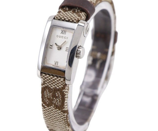 日本直送】グッチ GUCCI 腕時計 8600L SS×GGキャンバス クオーツ