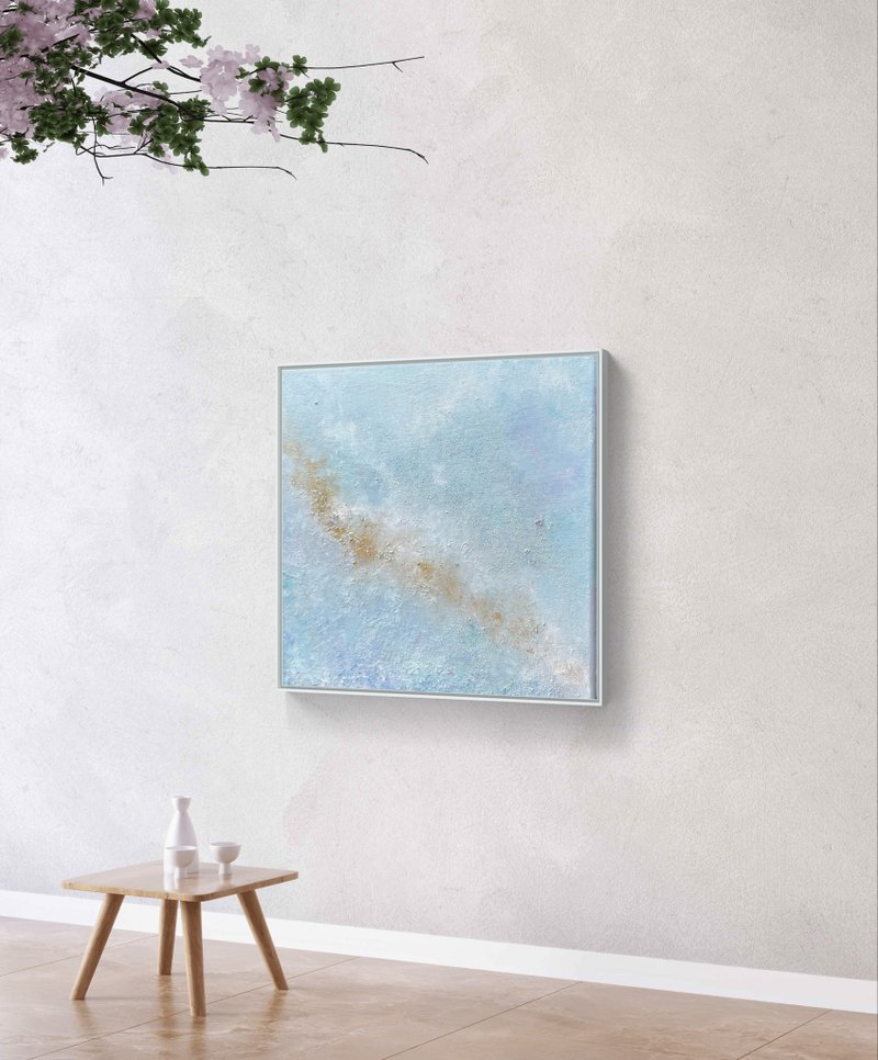 紫陽花 - Ajisai 原画/額装済み/和風/禅/絵画/アート/抽象画/ニュアンス/モダン/ホテル/内装/海外/金運/開運 - 海報/掛畫/掛布 - 紙 藍色