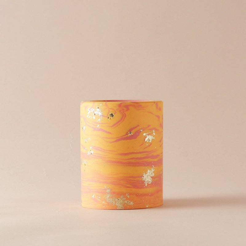 Jesmonite英國礦石樹脂/筆筒-夕陽大理石紋 - 筆筒/筆座 - 環保材質 