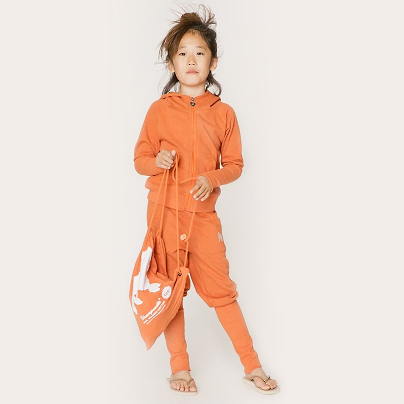 棉．麻 男/女童裝 橘色 - 【瑞典童裝】有機棉整套衛衣套裝7歲至8歲 橘