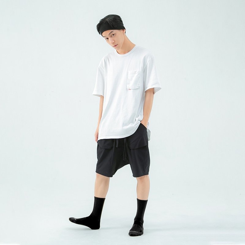 【FOOTER】極簡素色主義者襪-黑(男襪/L、XL) - 襪子 - 棉．麻 黑色