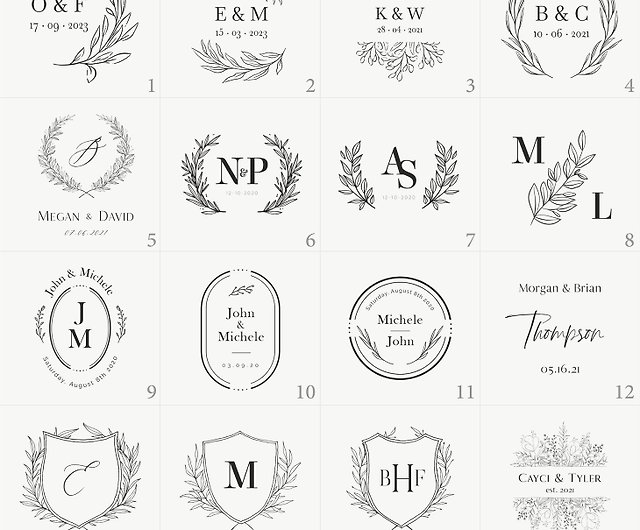 M & M Vintage Monograms Wedding Monogram Digital Download -  Finland