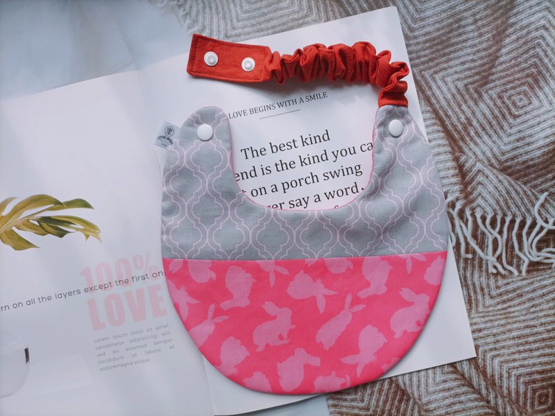 Jin Handmade Bunny Bib/Stitching Design/Bunny Bib - ผ้ากันเปื้อน - ผ้าฝ้าย/ผ้าลินิน 