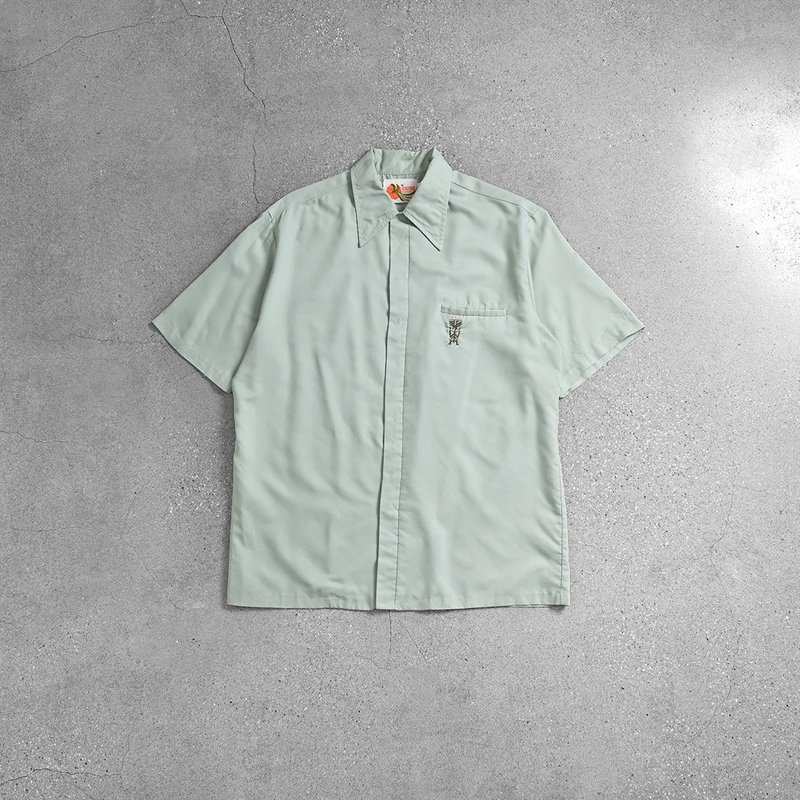 Vintage Shirt 古著劍領襯衫 - เสื้อเชิ้ตผู้ชาย - วัสดุอื่นๆ สีเขียว