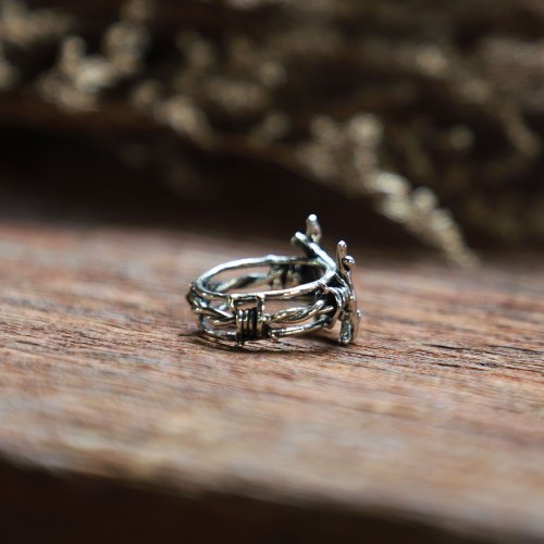 銀の指輪 ビンテージ品 有刺鉄線 スパイク チェーン 925 チェーンネックレス 有刺鉄線 針金 ネックレス 鎖