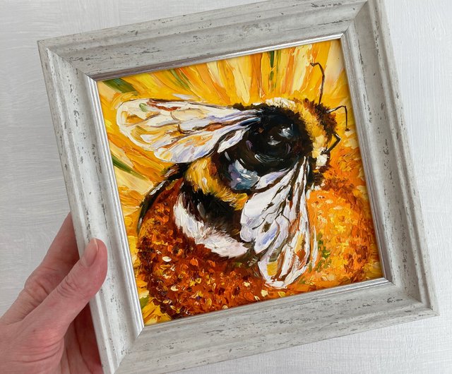 絵画　アクリル絵　額縁　キャンバス　蜂 絵画 アクリル絵 額縁 キャンバス 蜂 油彩キャンバス立体額 かぶせ