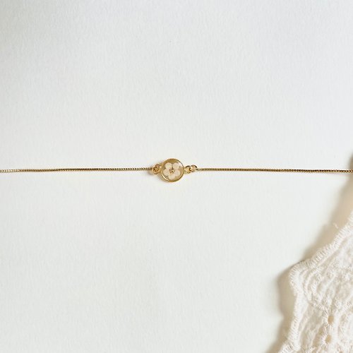 yyrstudiox Necklace 14k Gold plum blossom UV Risin 14k gold plated necklace white plum blossom pendant