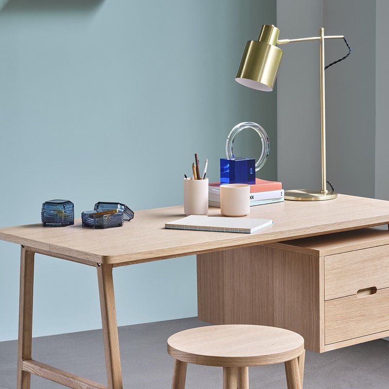 【Hübsch】－890490 簡約黃銅金屬桌燈 檯燈 床頭燈 夜燈 燈飾 - 燈具/燈飾 - 其他金屬 金色