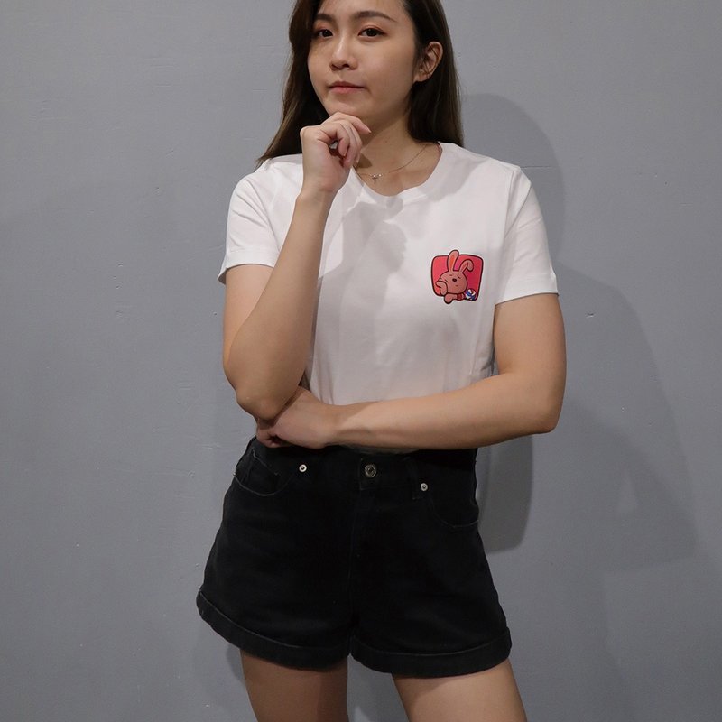 I want to play with balls - เสื้อยืดผู้หญิง - ผ้าฝ้าย/ผ้าลินิน ขาว
