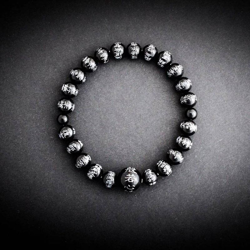 Prajna. Heart Sutra Taiwan Original Design Handmade Bracelet Bracelet Beaded Jewelry Accessories - Bracelets - Other Materials Black
