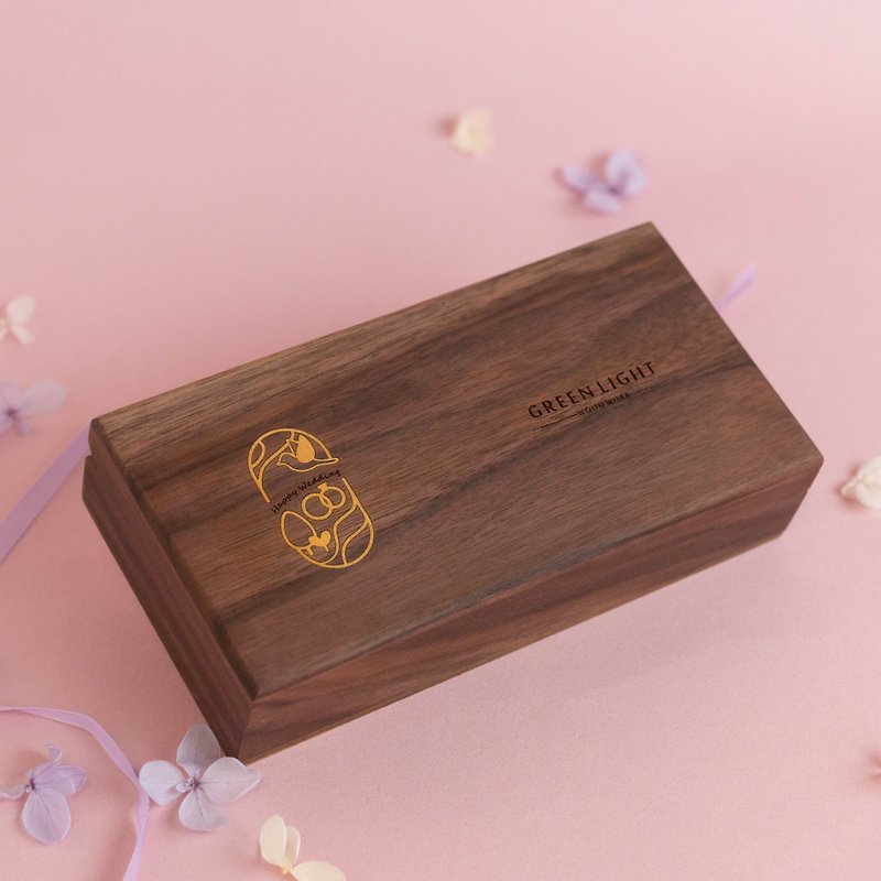 百年好盒・筆翼雙飛 | 結婚紀念對筆禮盒・可雷射雕刻 - 鋼筆 - 木頭 咖啡色