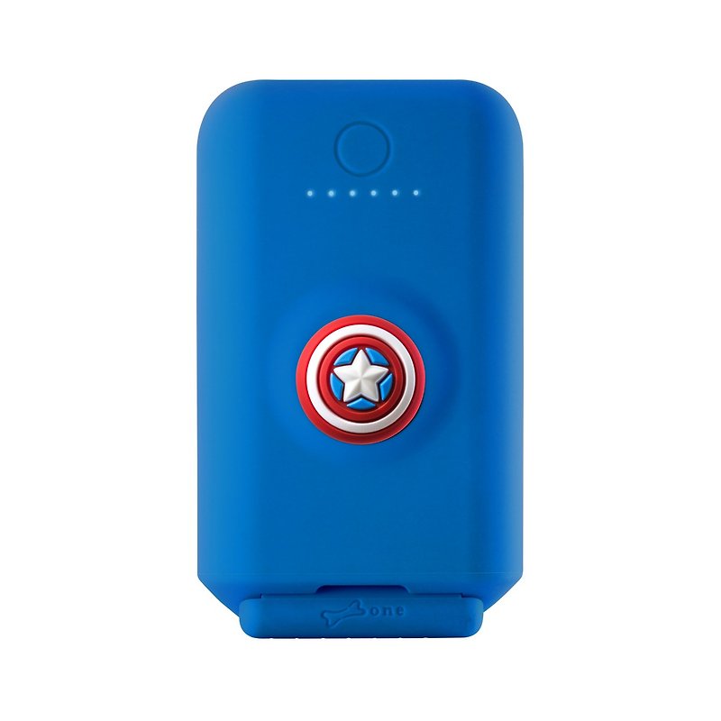 3.1A stand-up power bank 10050mAh-Captain America - ที่ชาร์จ - โลหะ สีน้ำเงิน