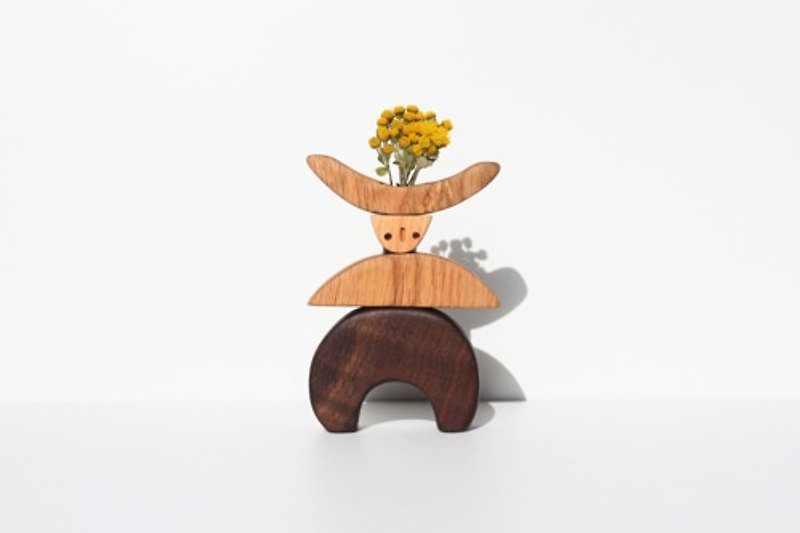 building block vase - ตกแต่งต้นไม้ - ไม้ 