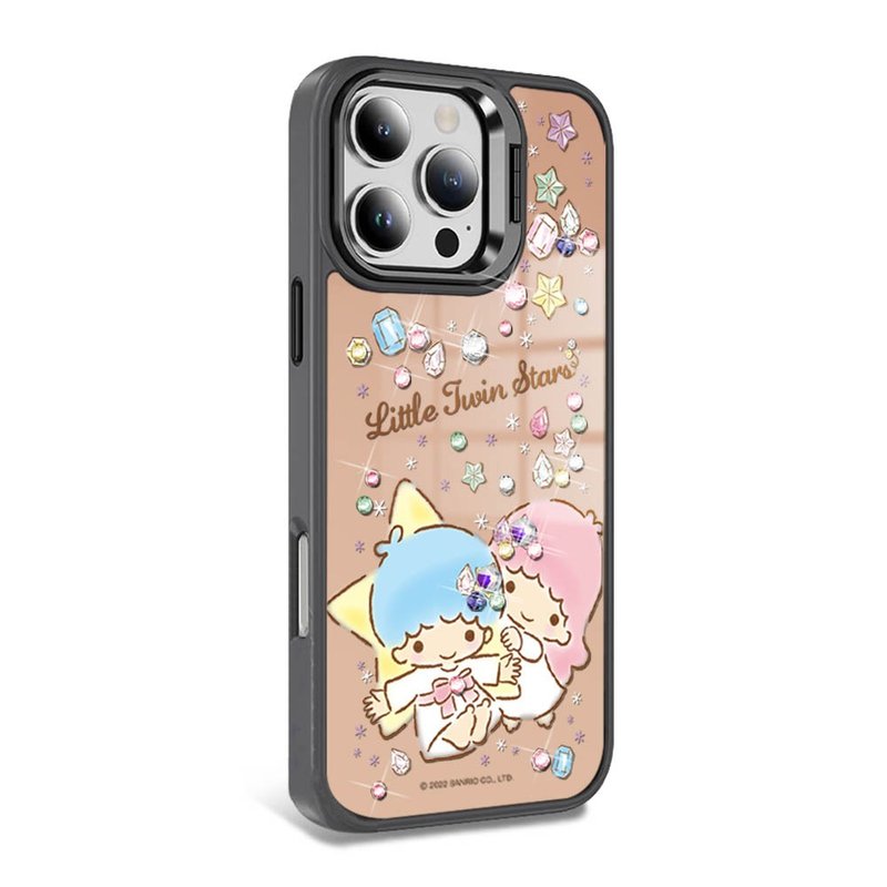 iPhone 全系列 軍規防摔合金框隱形立架鏡面鑽殼-寶石雙子星 - 手機殼/手機套 - 其他材質 多色