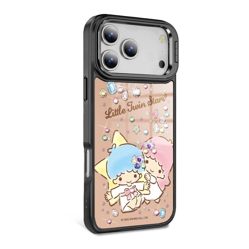 iPhone 全系列 軍規防摔合金框隱形立架鏡面鑽殼-寶石雙子星 - 手機殼/手機套 - 其他材質 多色
