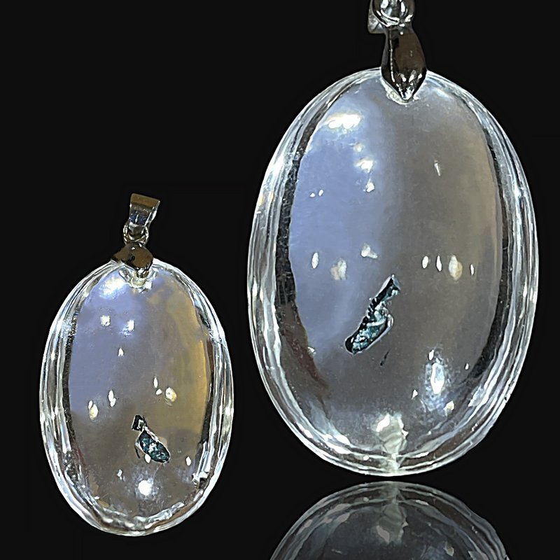 OLINA DESIGN精品頂級超七草莓晶超七紫紅髮六角星藍針金字塔吊墜 - 項鍊 - 水晶 多色