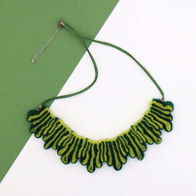 Splash Necklace – Green - Necklaces - Wool Green