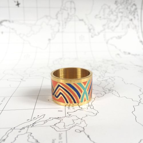 Blue & Orange Celtic Stripe Scarf Ring - Shop evoke90sdesign Other - Pinkoi