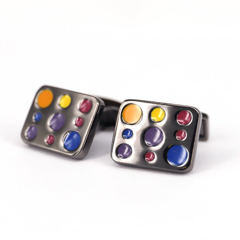 Multicoloured Dots  Cufflink - 袖扣 - 琺瑯 