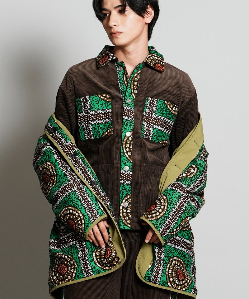 CORDUROY WORK JACKET【BROWN×SPARKLE RING】 - 女大衣/外套 - 棉．麻 咖啡色