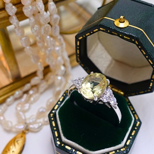 NOW jewelry 靈動 黃水晶 天然黃水晶 珠寶刻面 晶體乾淨 閃爍黃色光澤 純銀戒