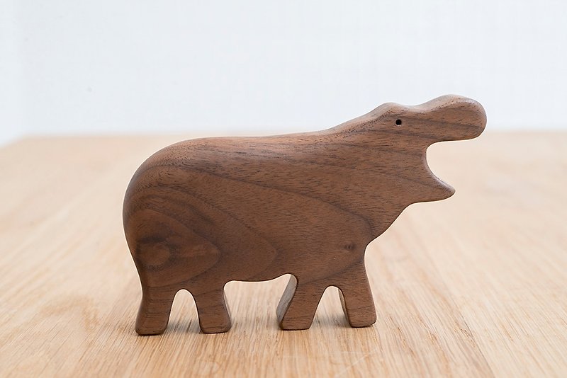 Wooden Rattle (hippo) - Kids' Toys - Wood 