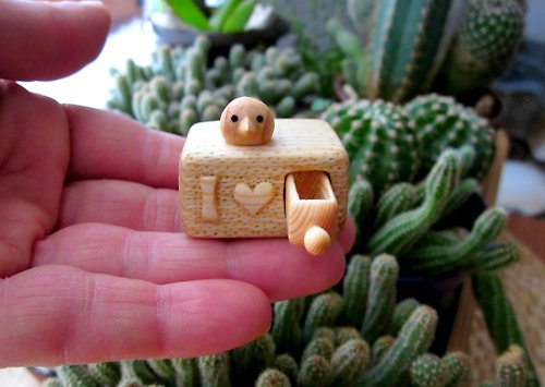 plad I Love You miniature drawer, wood carving miniature, wood art, Valentines gift