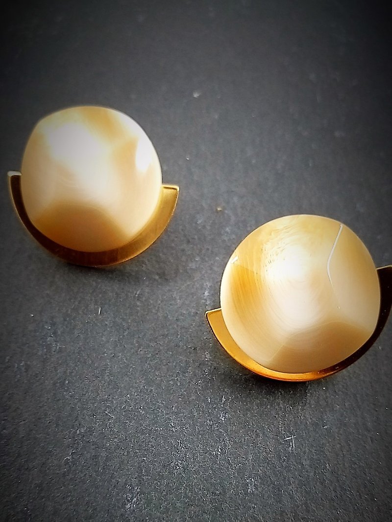 Free Shipping Marble Stylish Earrings - Earrings & Clip-ons - Other Metals Gold