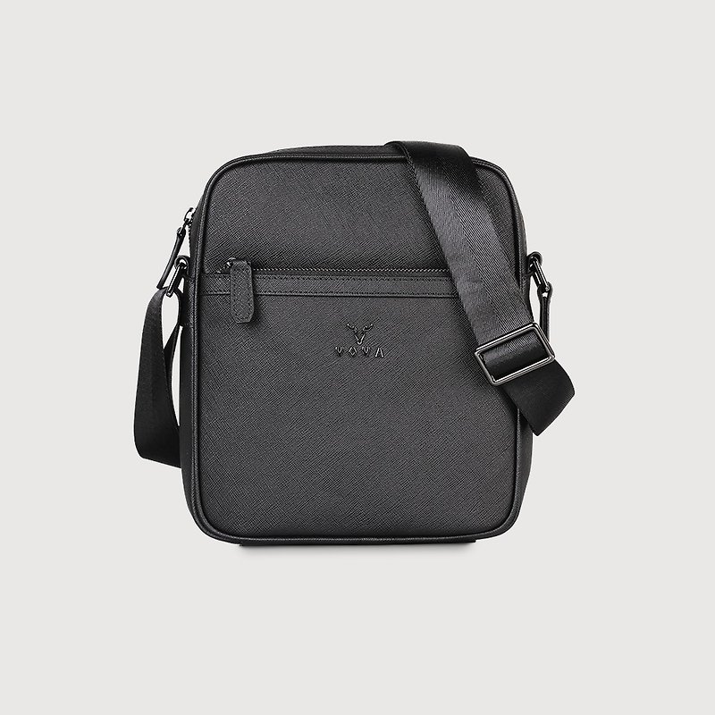 [Free gift bag] Pallas Straight Crossbody Bag-Black/VA133S04BK - กระเป๋าแมสเซนเจอร์ - หนังแท้ สีดำ