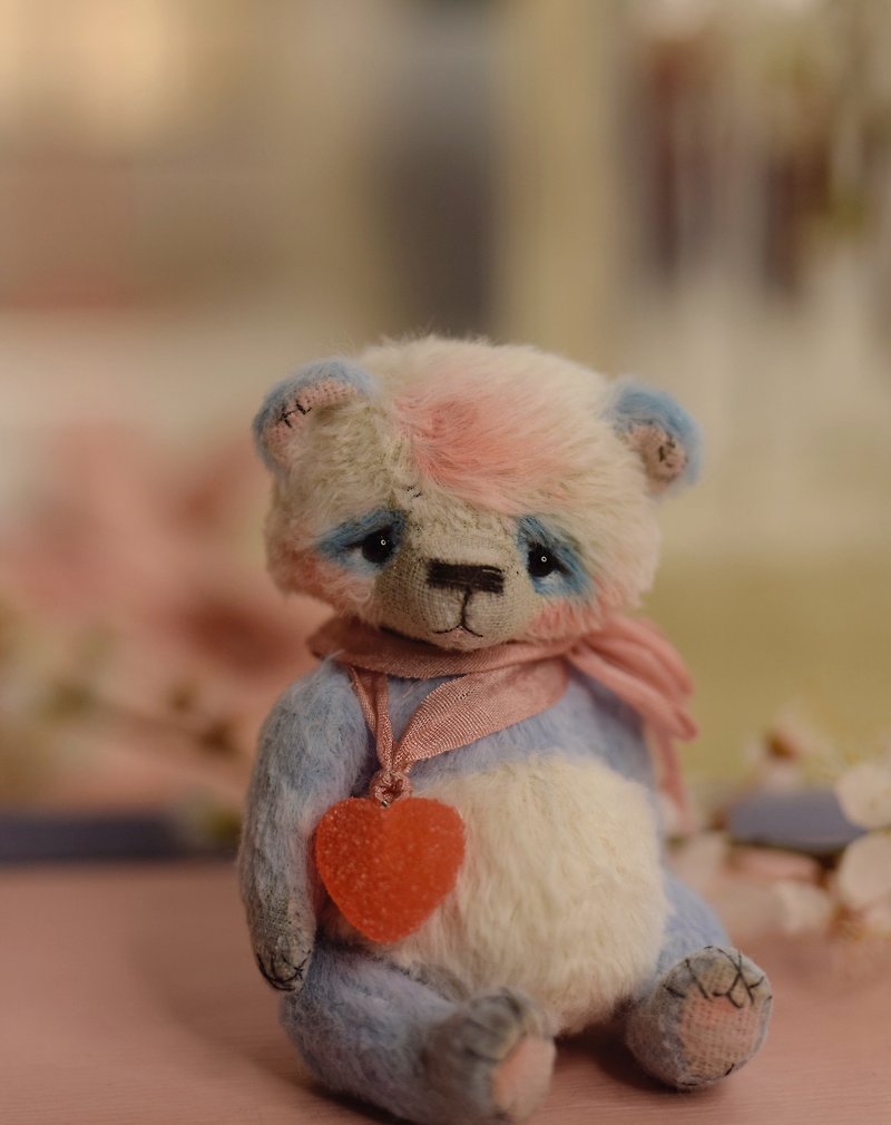 Little blue panda - Stuffed Dolls & Figurines - Other Materials Blue