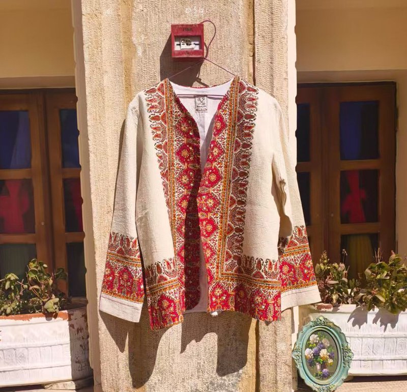 【伊朗進口手工】波斯風拓印/手工拓印/純棉上衣 - 女上衣/長袖上衣 - 棉．麻 多色