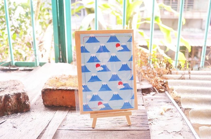 Japanese-style small scenery-Mt. Fuji cloth postcard - การ์ด/โปสการ์ด - ผ้าฝ้าย/ผ้าลินิน 