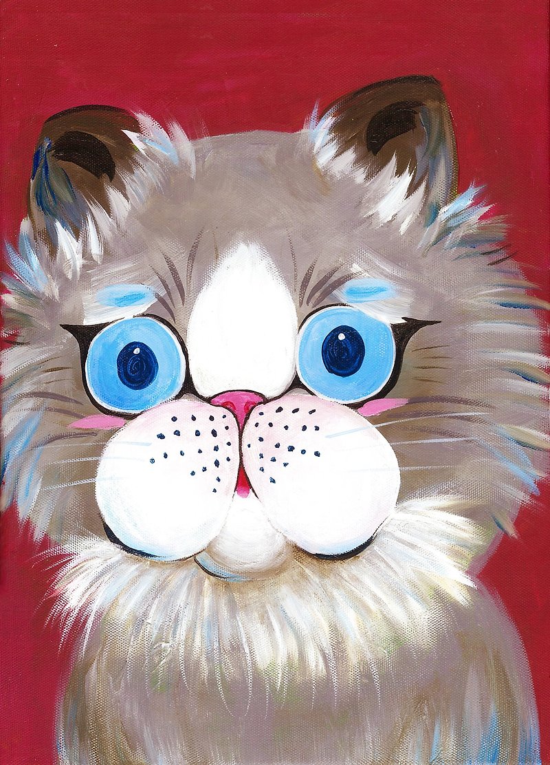 ✪Frowning cat✪ good friend postcard/card - Cards & Postcards - Paper 