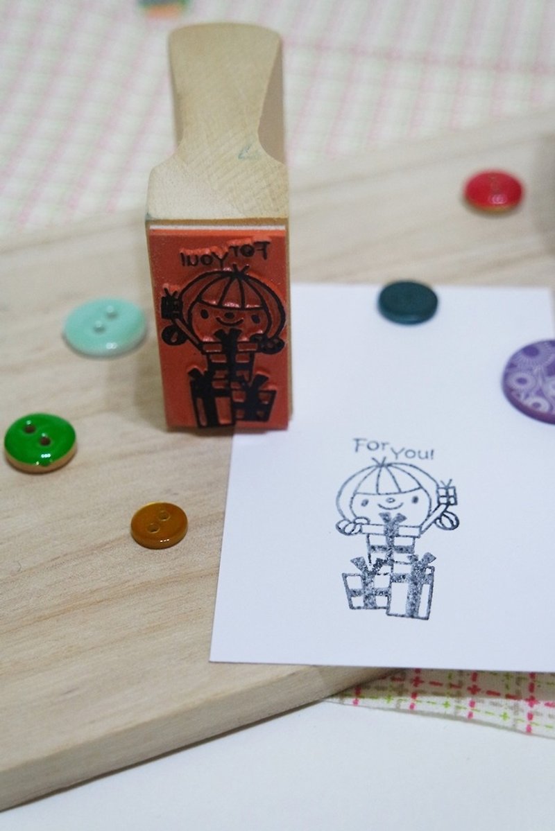 Seal / gift little girl _for you - Stamps & Stamp Pads - Rubber 