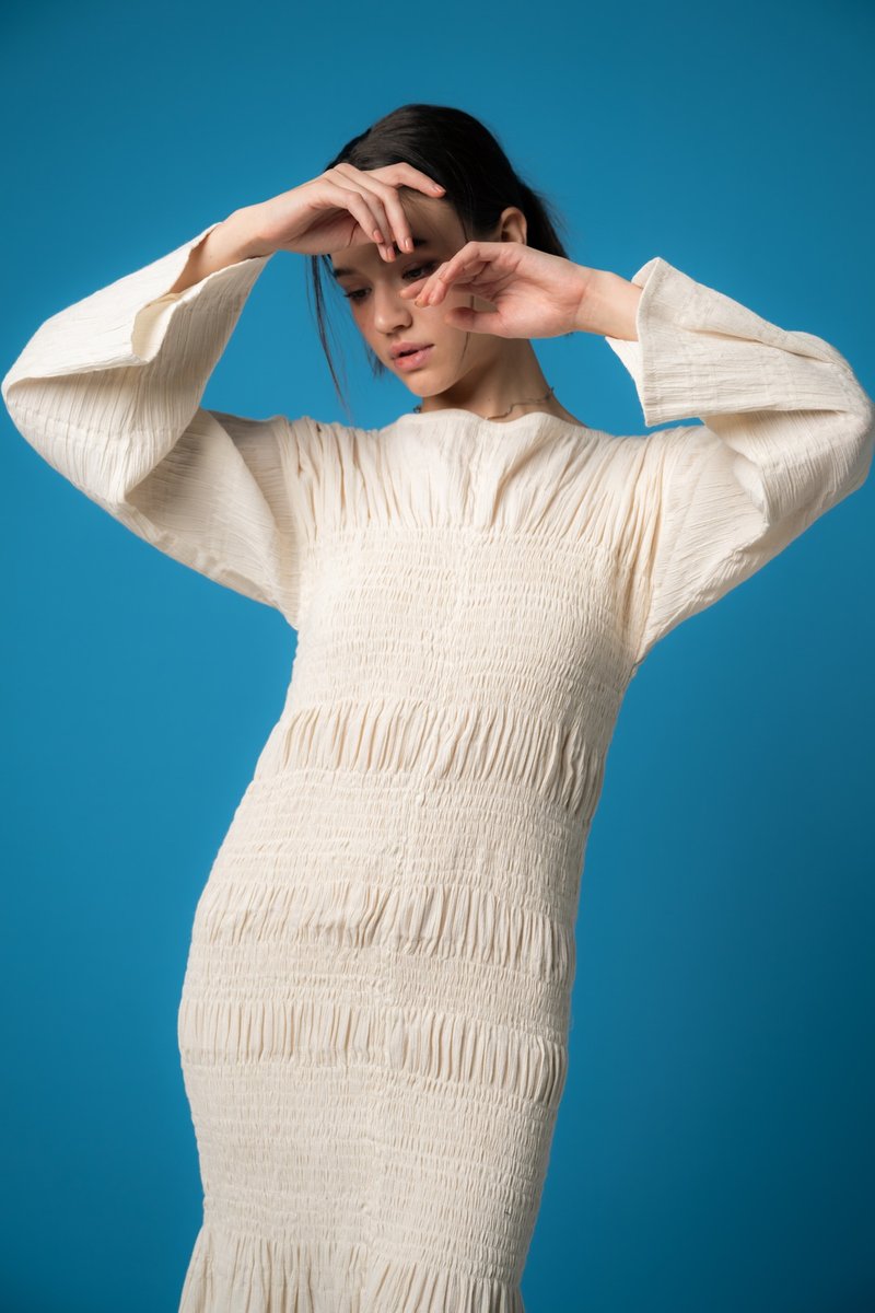 Palit Elina dress - 洋裝/連身裙 - 棉．麻 白色