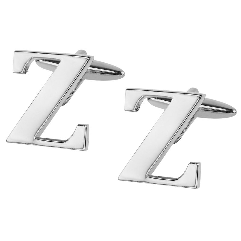 銀色字母Z袖扣 - 袖扣 - 其他金屬 銀色