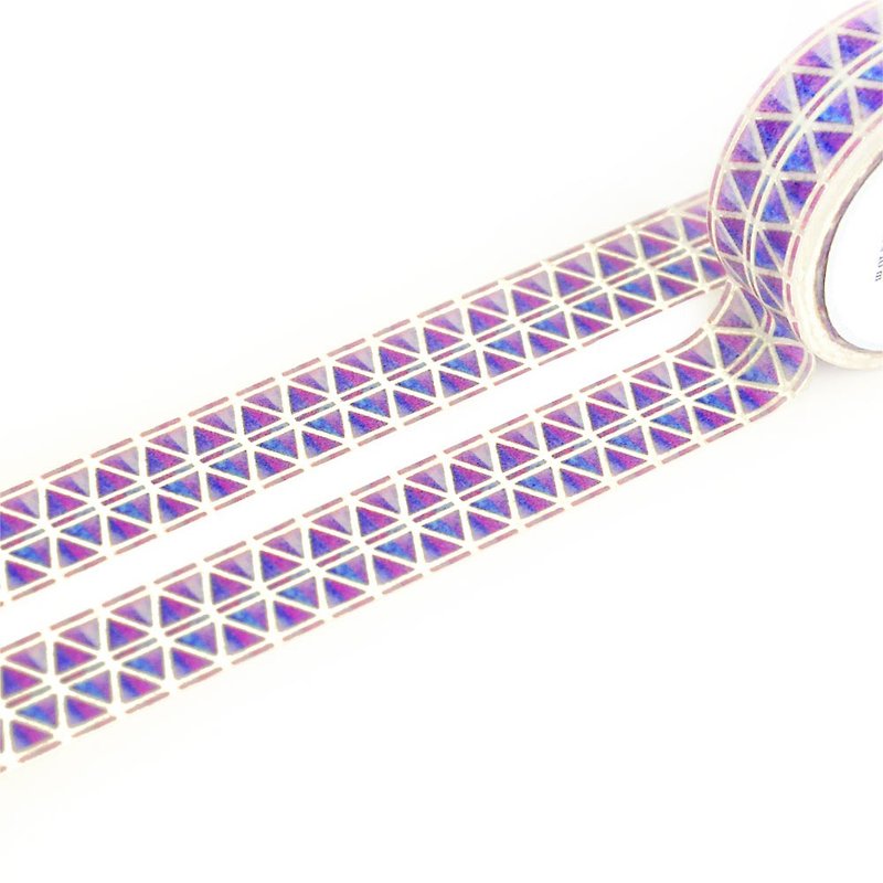 Blue & Purple Kaleido washi tape 15mm x 10m - Geometric pattern - มาสกิ้งเทป - กระดาษ สีน้ำเงิน