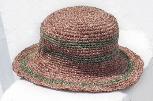 omhandmade 手工編織棉麻帽 編織帽 漁夫帽 遮陽帽 草帽-摩洛哥撒哈拉沙漠色